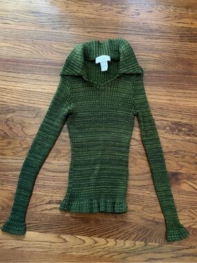 *Express vintage Y2K Green Ribbed Bandit sweater women’s size M